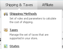 CS-Cart Administration panel - Shipping functionality
